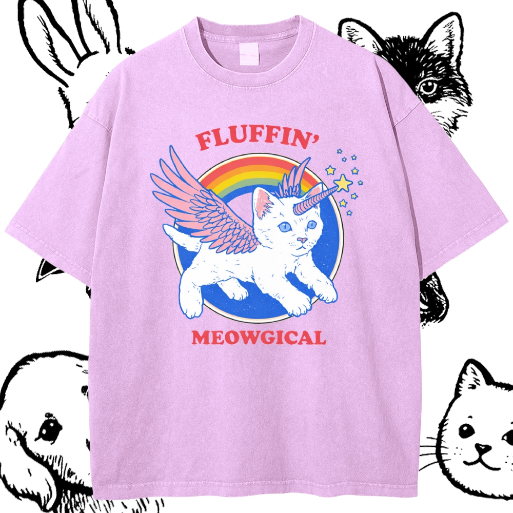 Fluffin'Meowgical - Cotton Vintage Wash Classic Graphic Tee