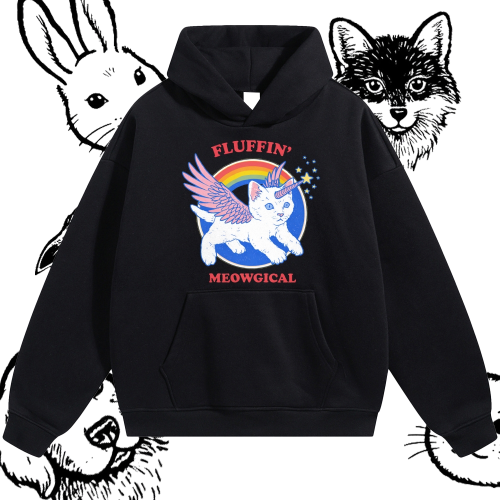 Fluffin'Meowgical - Cotton Blend Classic Fit Unisex Hoodie