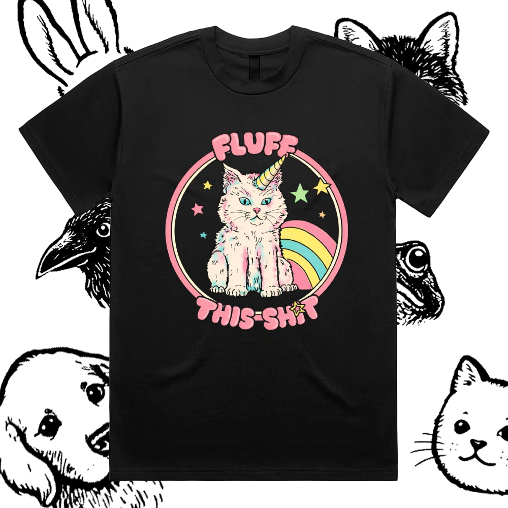 Fluff This Shit - Cotton Classic Fit Retro Dark Humor Graphic Tee