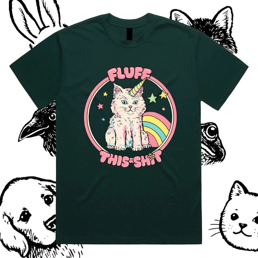 Fluff This Shit - Cotton Classic Fit Retro Dark Humor Graphic Tee