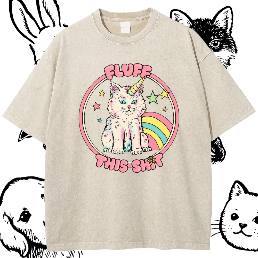 Fluff This Shit - Cotton Vintage Wash Classic Graphic Tee