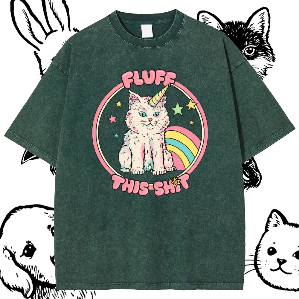 Fluff This Shit - Cotton Vintage Wash Classic Graphic Tee