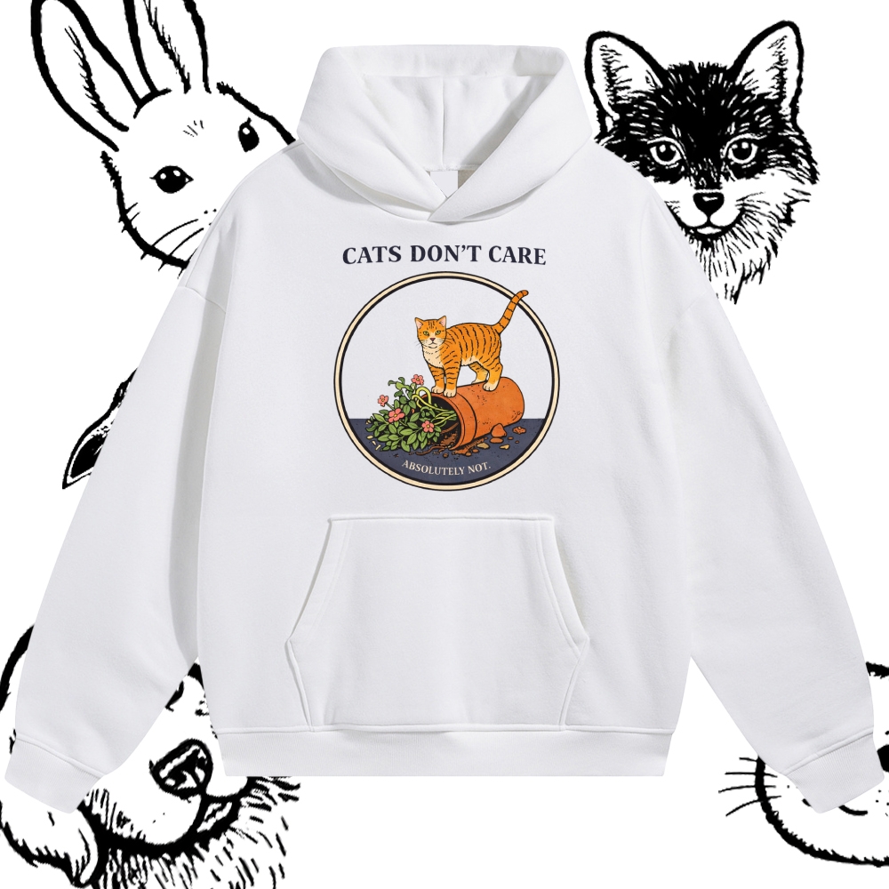 Cats Don't Care - Cotton Blend Classic Fit Unisex Hoodie