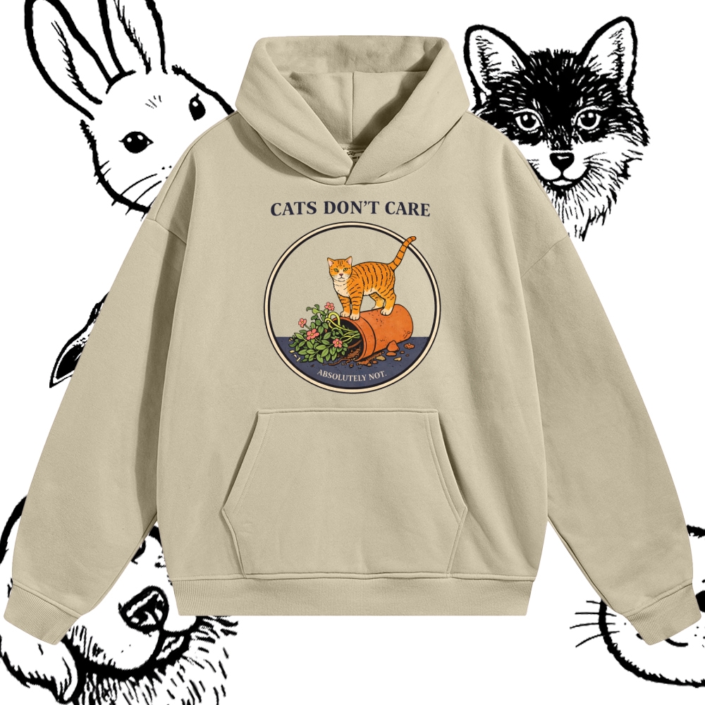 Cats Don't Care - Cotton Blend Classic Fit Unisex Hoodie