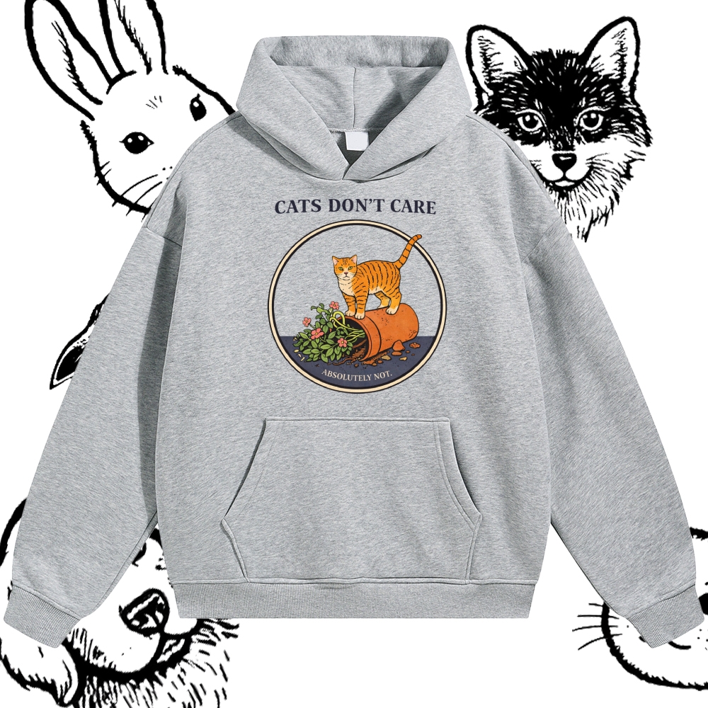 Cats Don't Care - Cotton Blend Classic Fit Unisex Hoodie