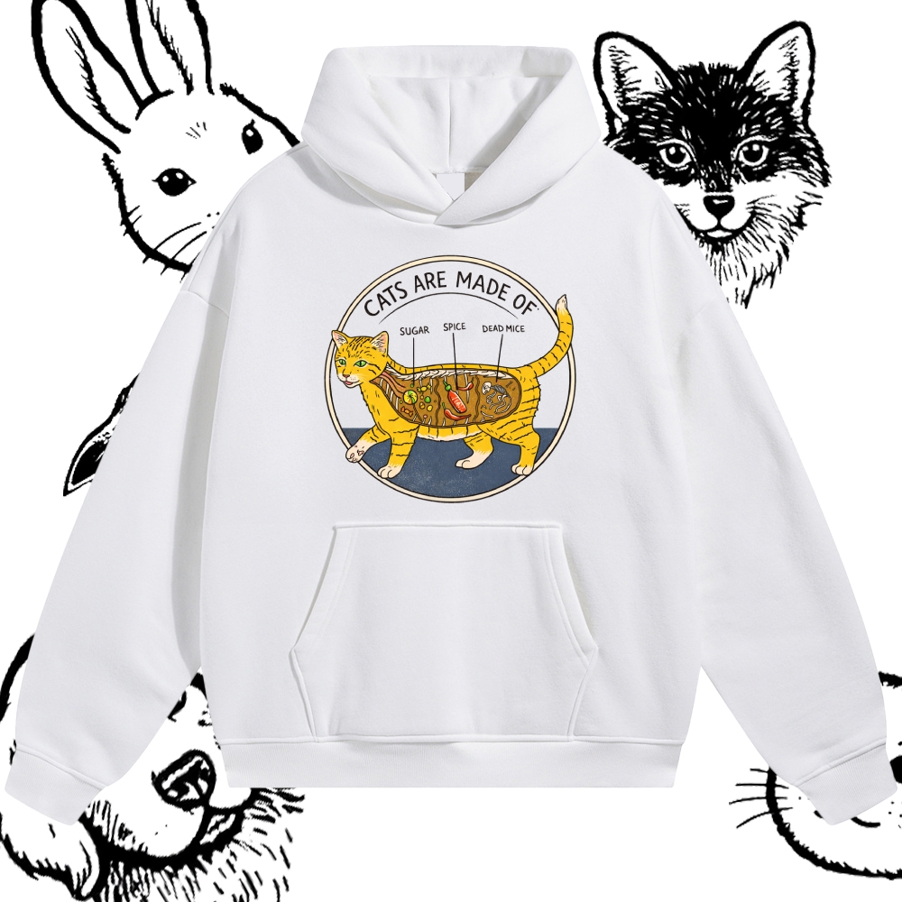 Cats Are Made Of - Cotton Blend Classic Fit Unisex Hoodie