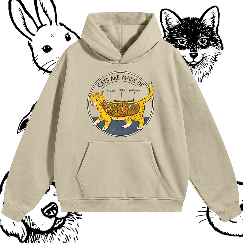 Cats Are Made Of - Cotton Blend Classic Fit Unisex Hoodie