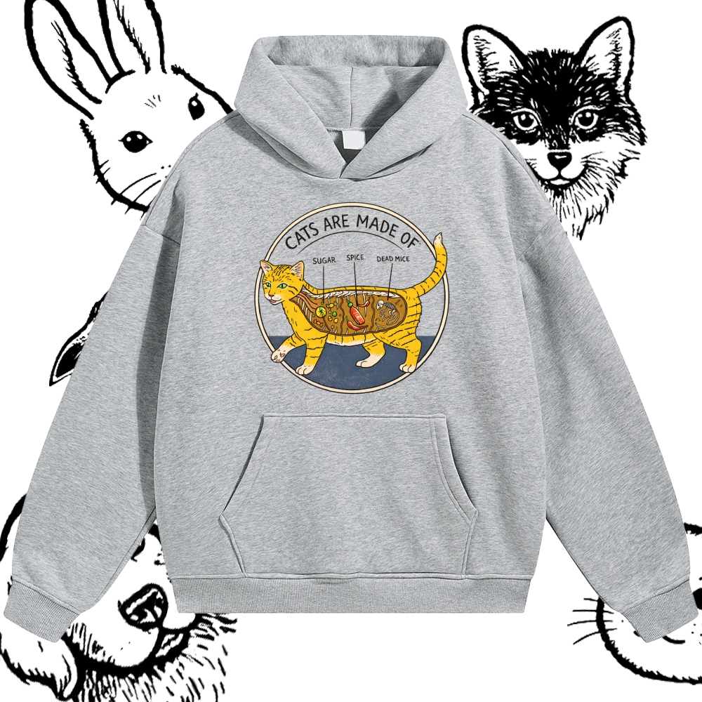Cats Are Made Of - Cotton Blend Classic Fit Unisex Hoodie