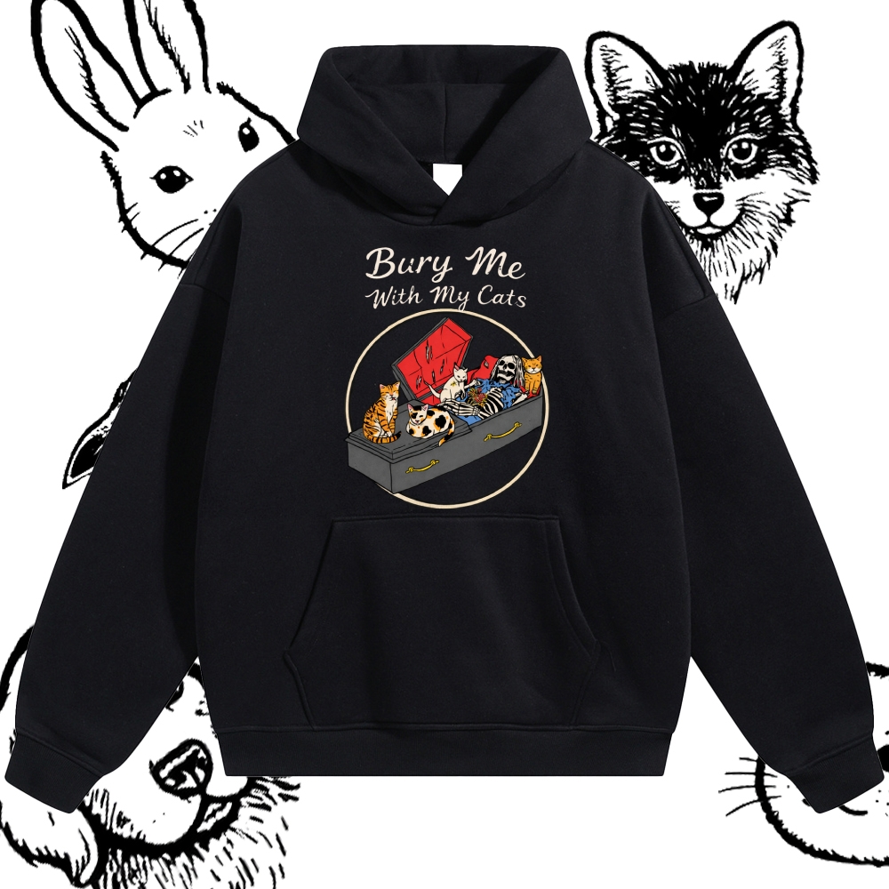 Bury Me With My Cats - Cotton Blend Classic Fit Unisex Hoodie
