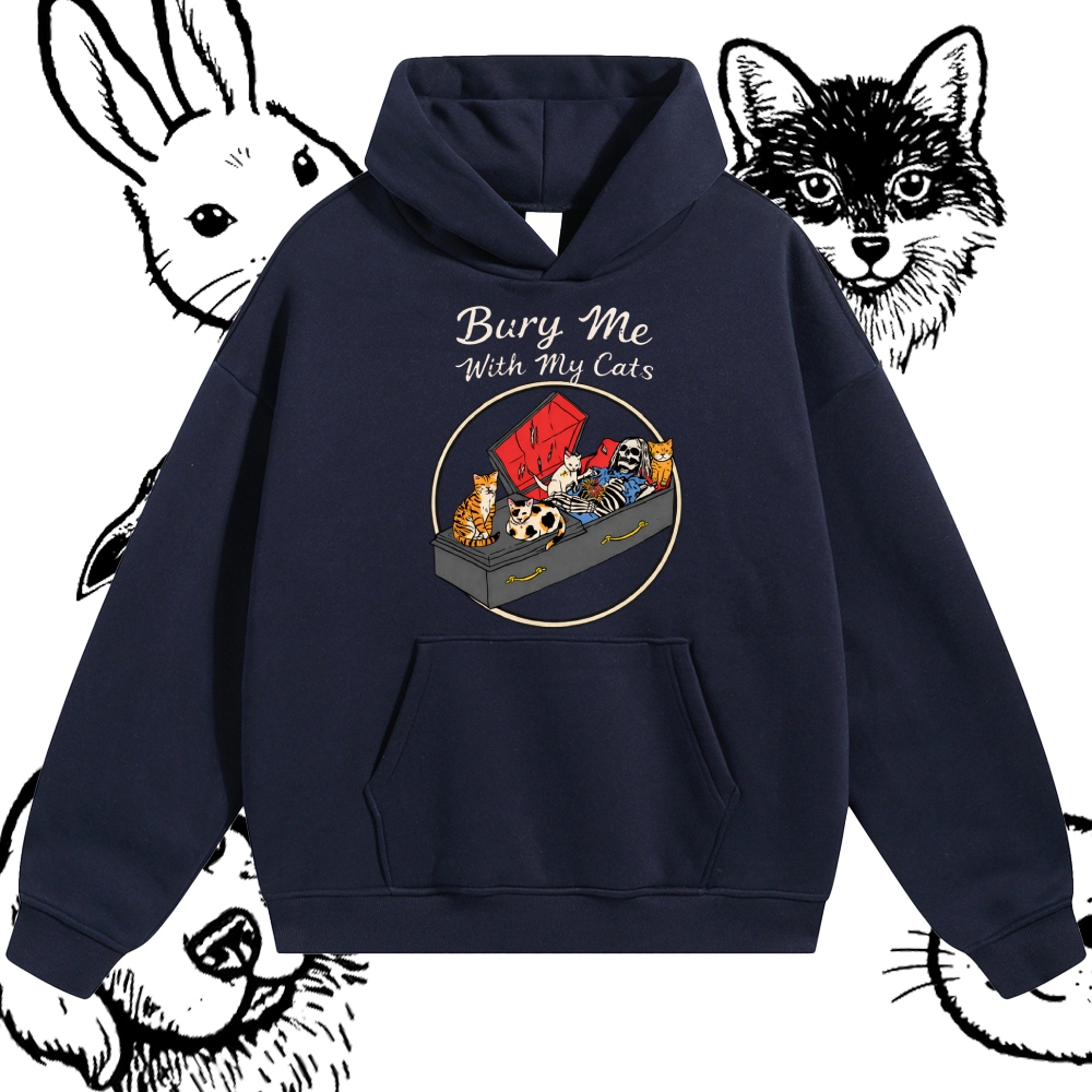 Bury Me With My Cats - Cotton Blend Classic Fit Unisex Hoodie