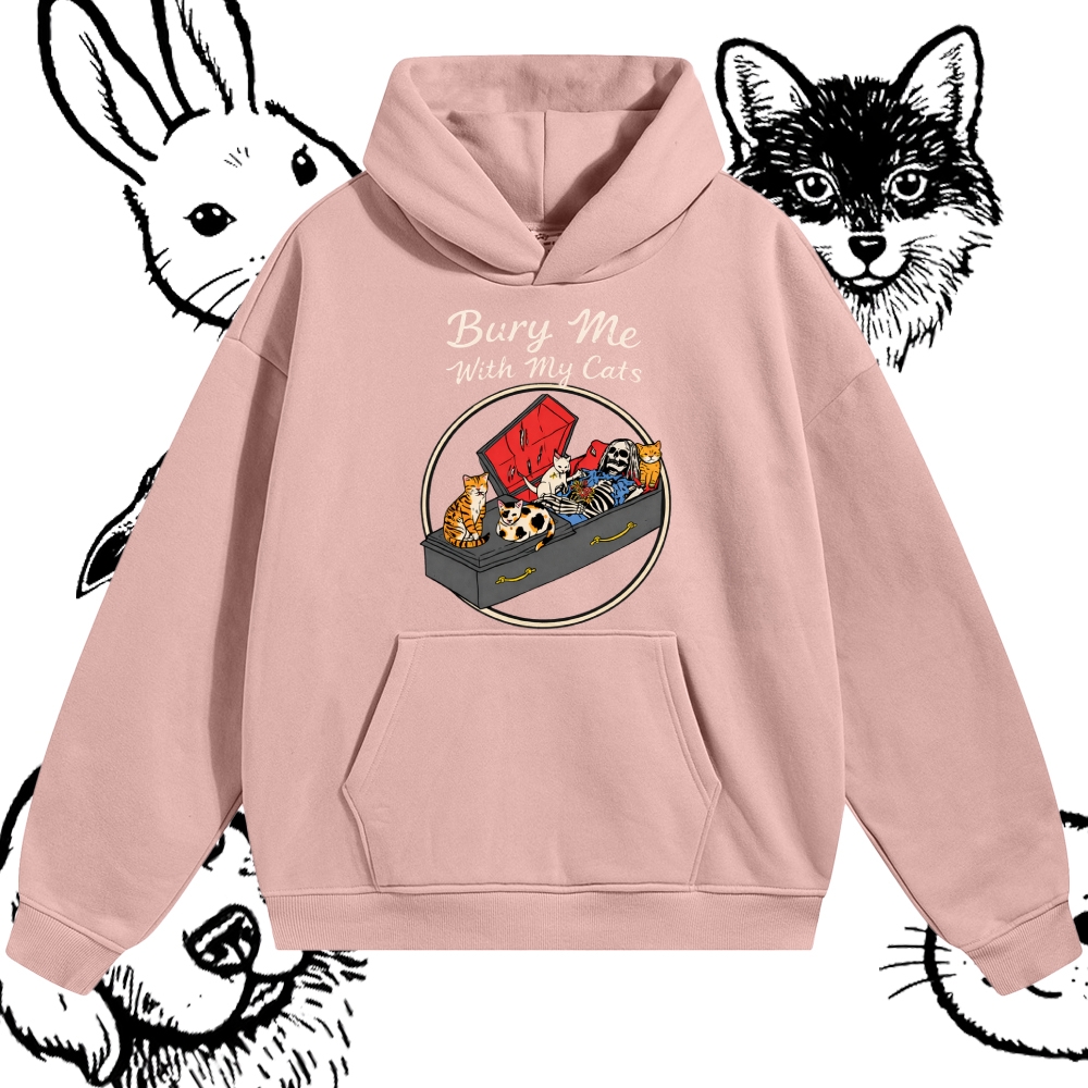 Bury Me With My Cats - Cotton Blend Classic Fit Unisex Hoodie