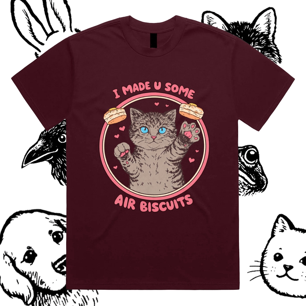 I Made U Some Air Biscuits - Cotton Classic Fit Retro Dark Humor Graphic Tee