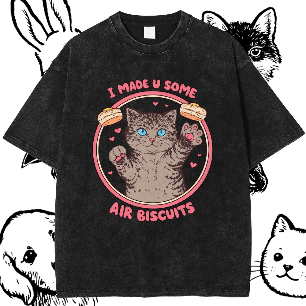 I Made U Some Air Biscuits - Cotton Vintage Wash Classic Graphic Tee