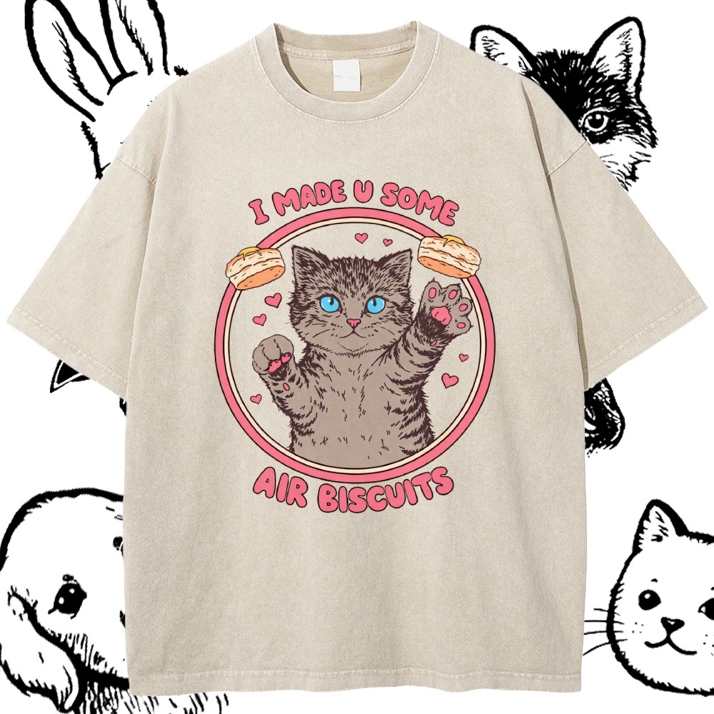 I Made U Some Air Biscuits - Cotton Vintage Wash Classic Graphic Tee