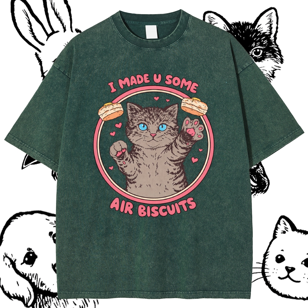 I Made U Some Air Biscuits - Cotton Vintage Wash Classic Graphic Tee