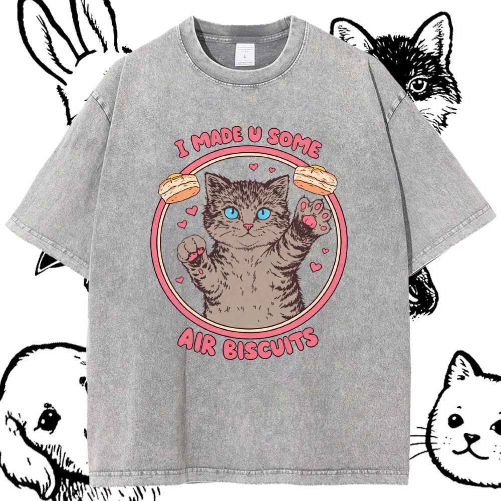 I Made U Some Air Biscuits - Cotton Vintage Wash Classic Graphic Tee