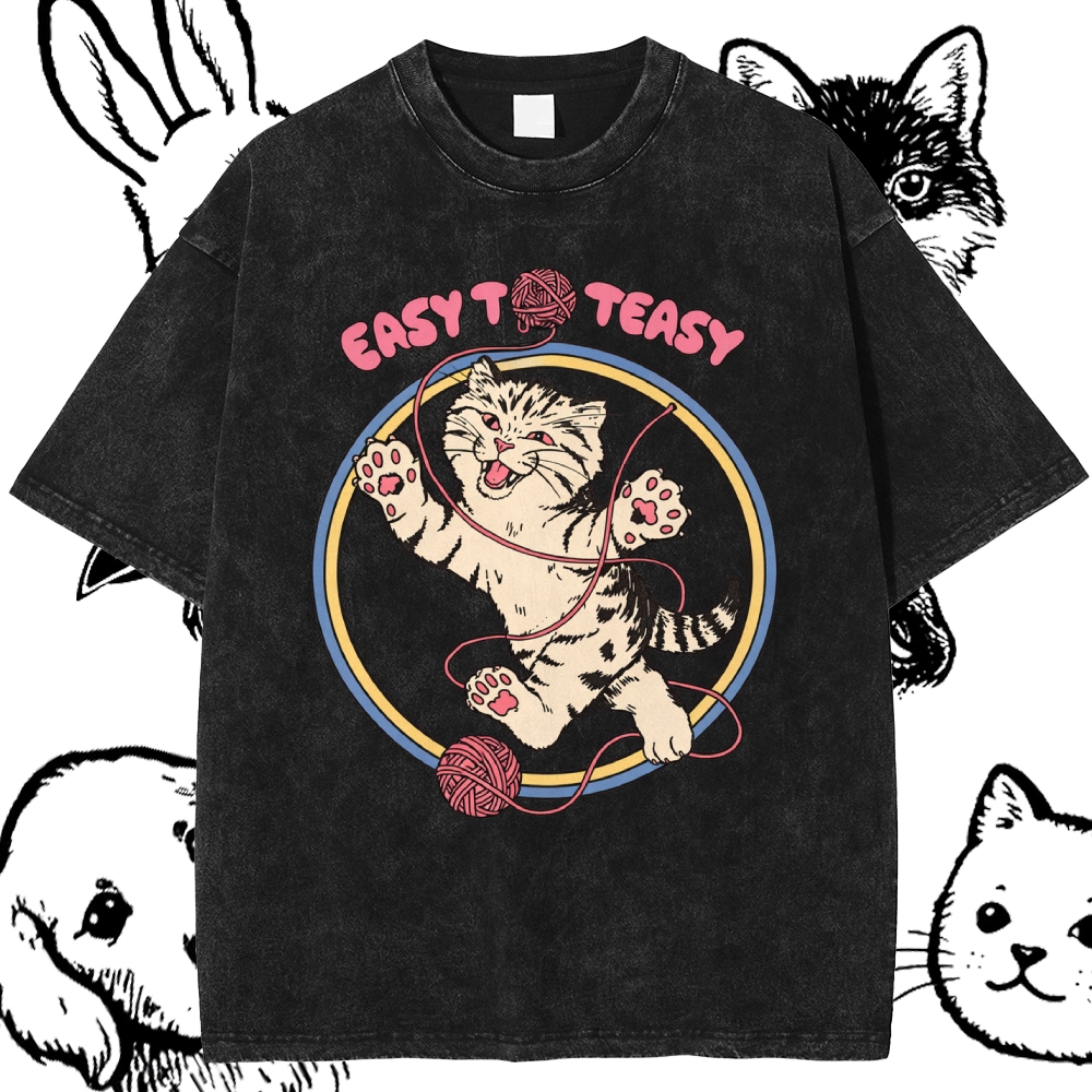 Easy To Teasy - Cotton Vintage Wash Classic Graphic Tee