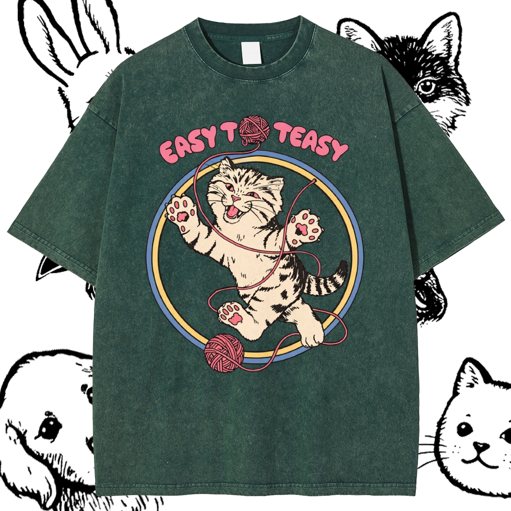 Easy To Teasy - Cotton Vintage Wash Classic Graphic Tee