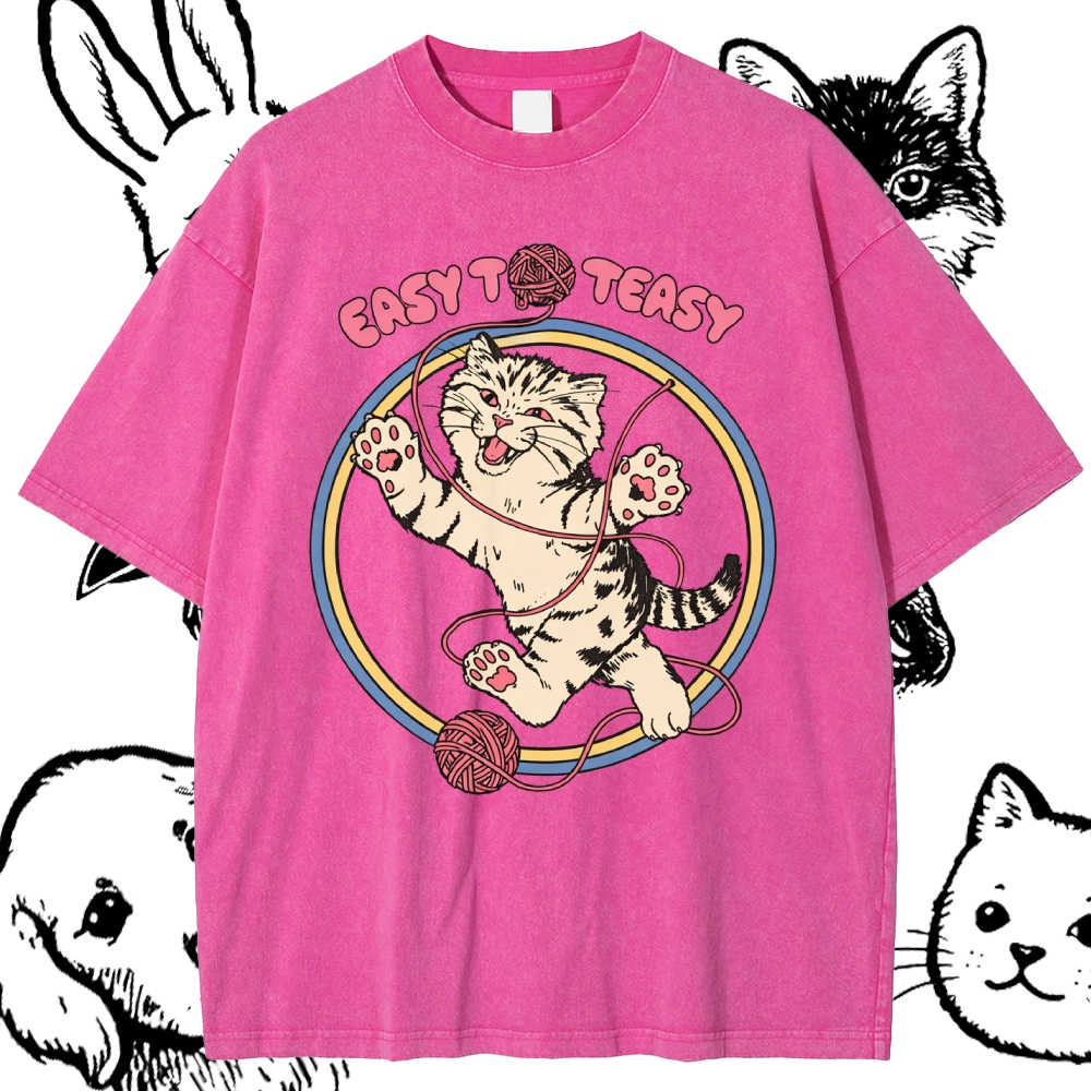 Easy To Teasy - Cotton Vintage Wash Classic Graphic Tee