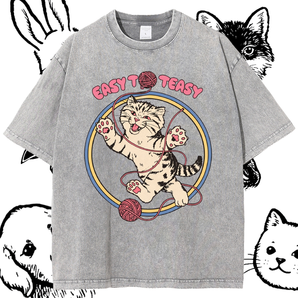 Easy To Teasy - Cotton Vintage Wash Classic Graphic Tee