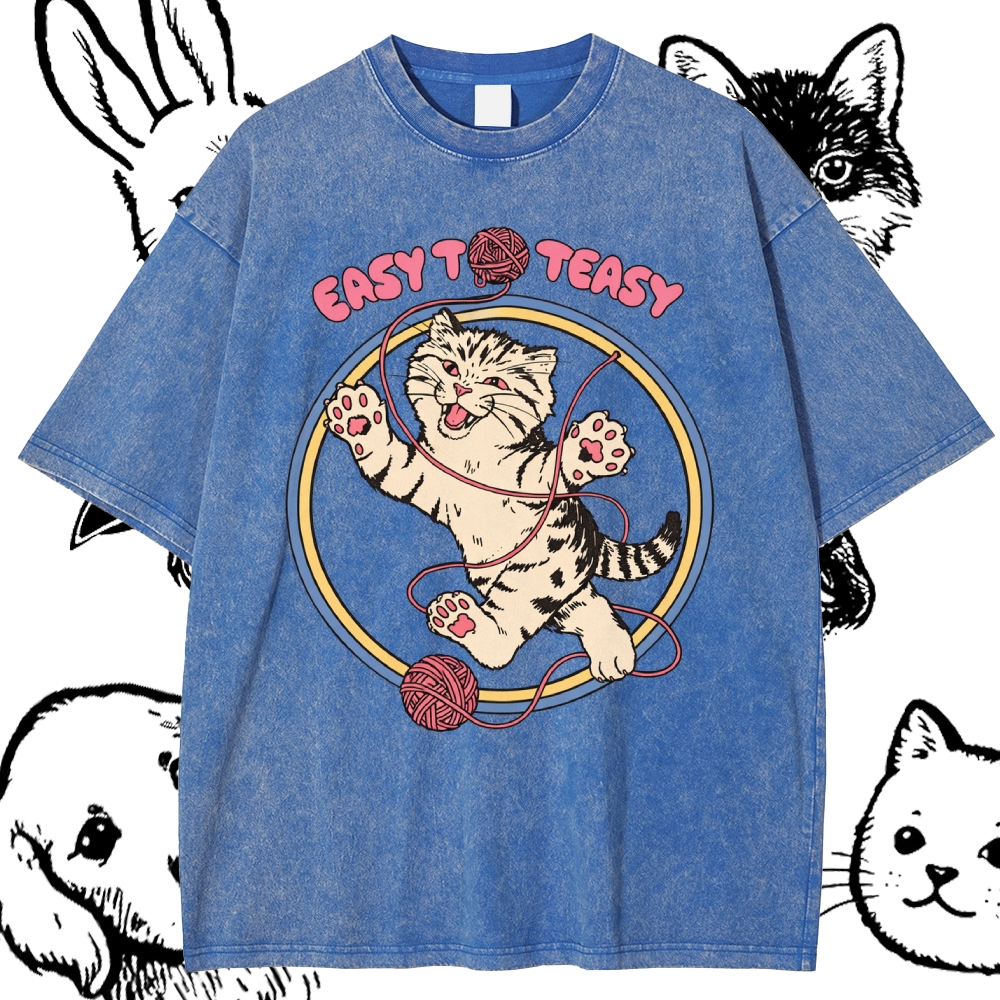 Easy To Teasy - Cotton Vintage Wash Classic Graphic Tee