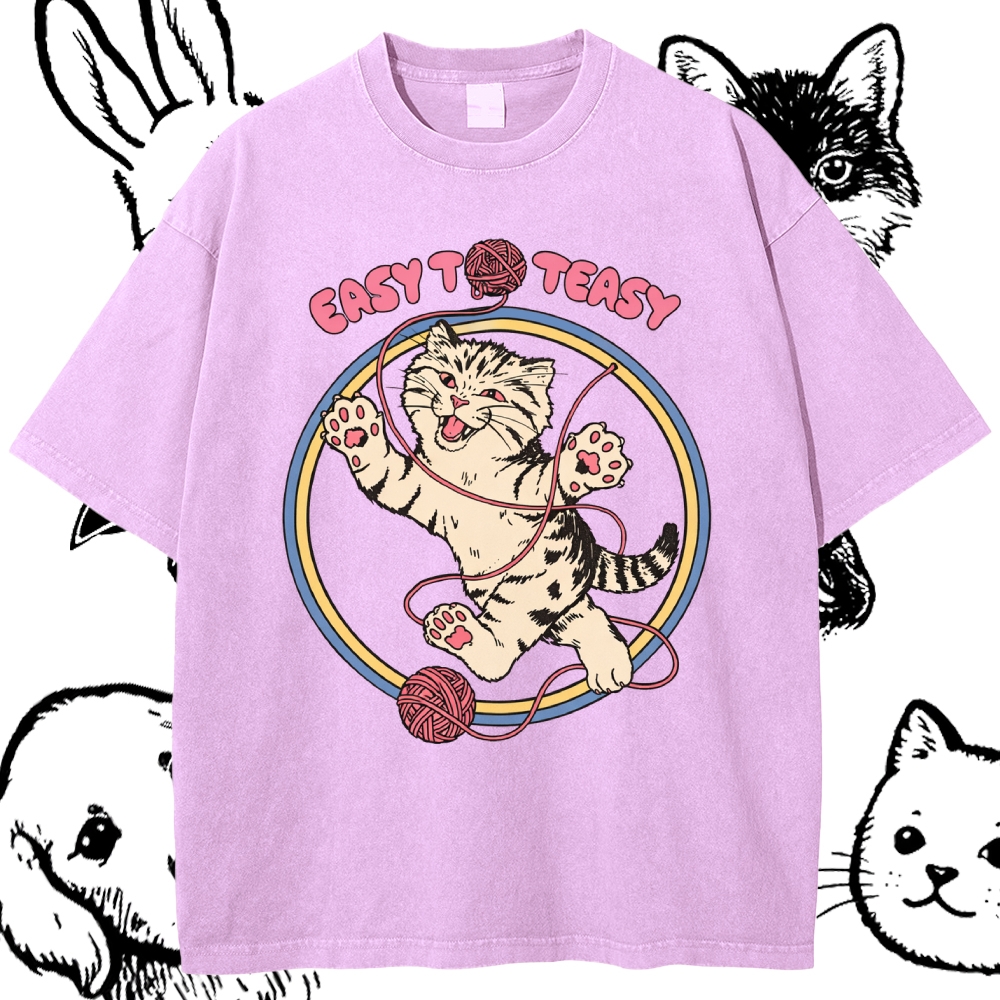 Easy To Teasy - Cotton Vintage Wash Classic Graphic Tee