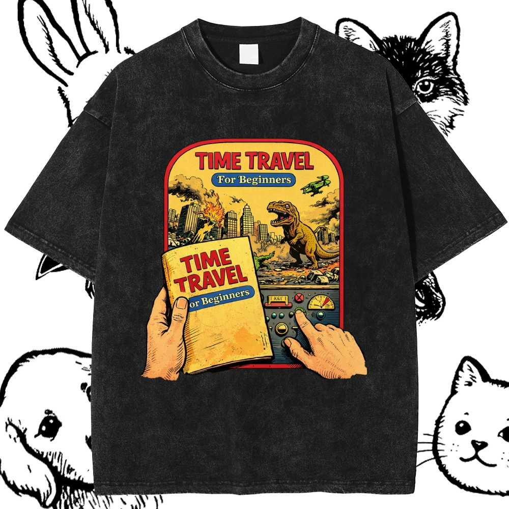 Time Travel For Beginners - Cotton Vintage Wash Classic Graphic Tee