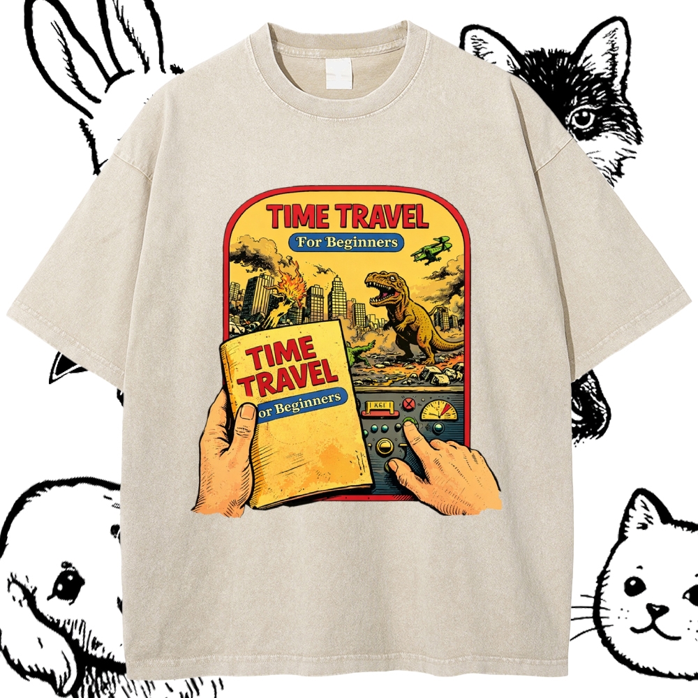 Time Travel For Beginners - Cotton Vintage Wash Classic Graphic Tee