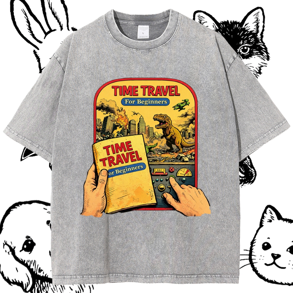 Time Travel For Beginners - Cotton Vintage Wash Classic Graphic Tee