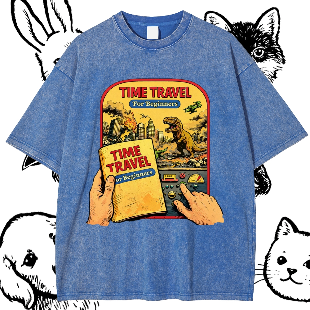 Time Travel For Beginners - Cotton Vintage Wash Classic Graphic Tee