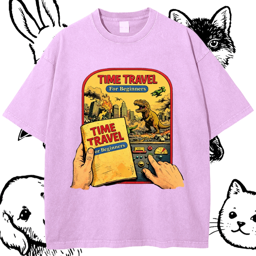 Time Travel For Beginners - Cotton Vintage Wash Classic Graphic Tee