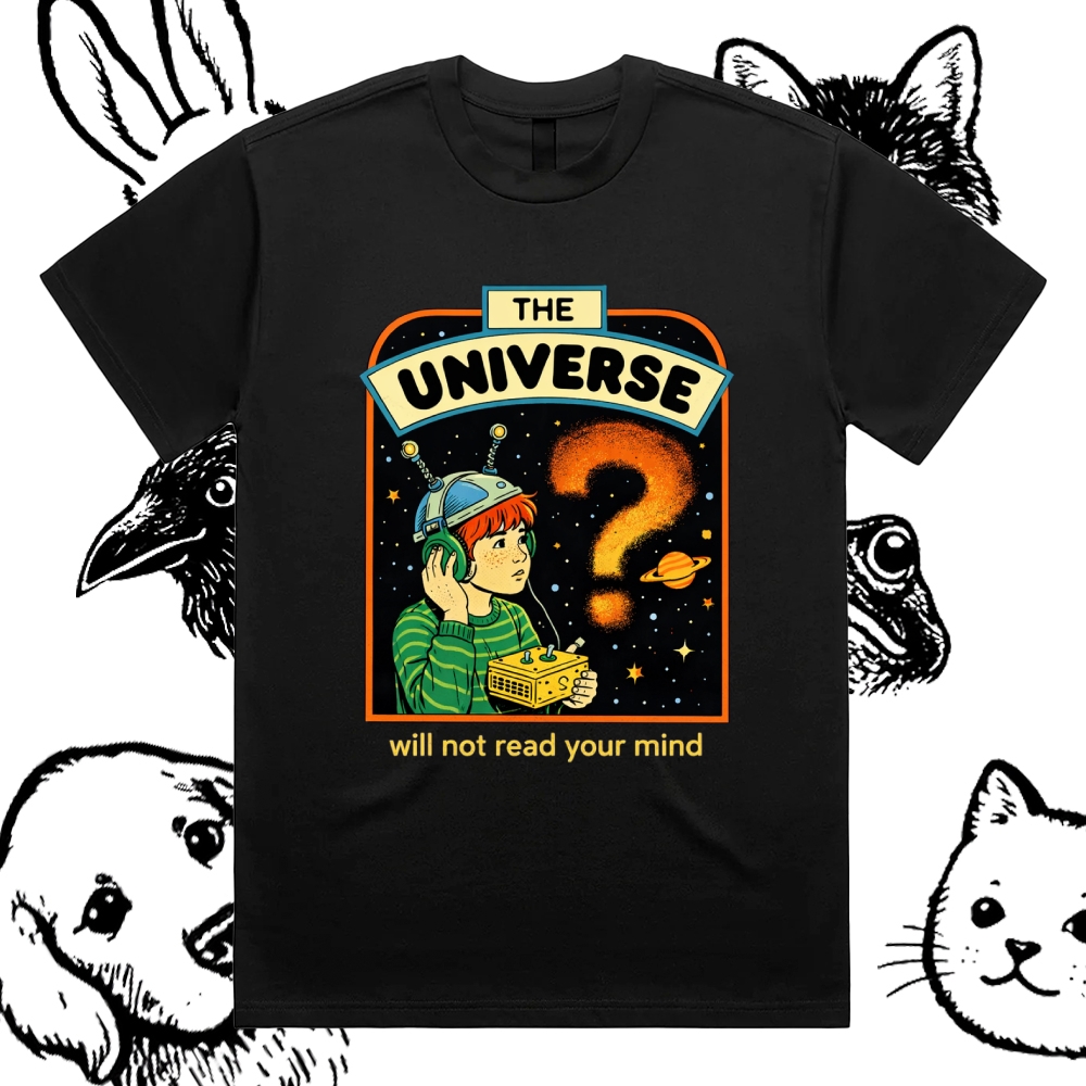 The Universe - Cotton Classic Fit Retro Dark Humor Graphic Tee