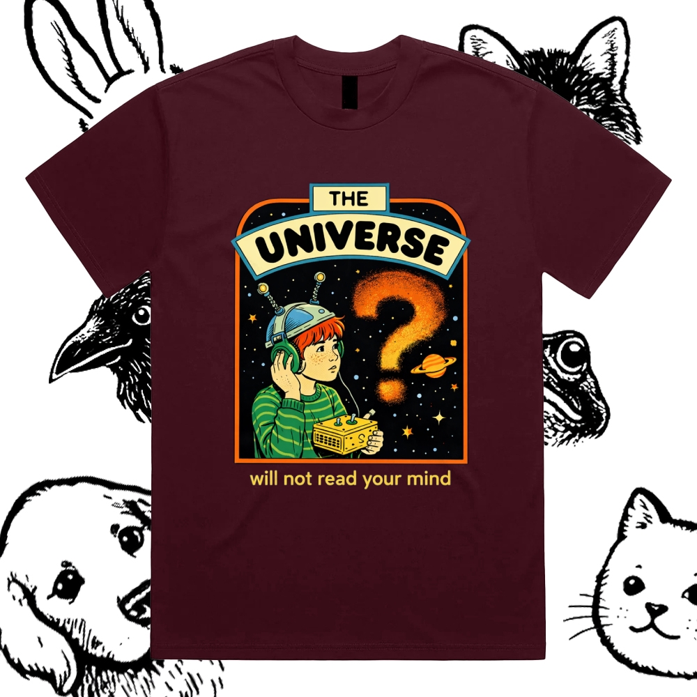 The Universe - Cotton Classic Fit Retro Dark Humor Graphic Tee