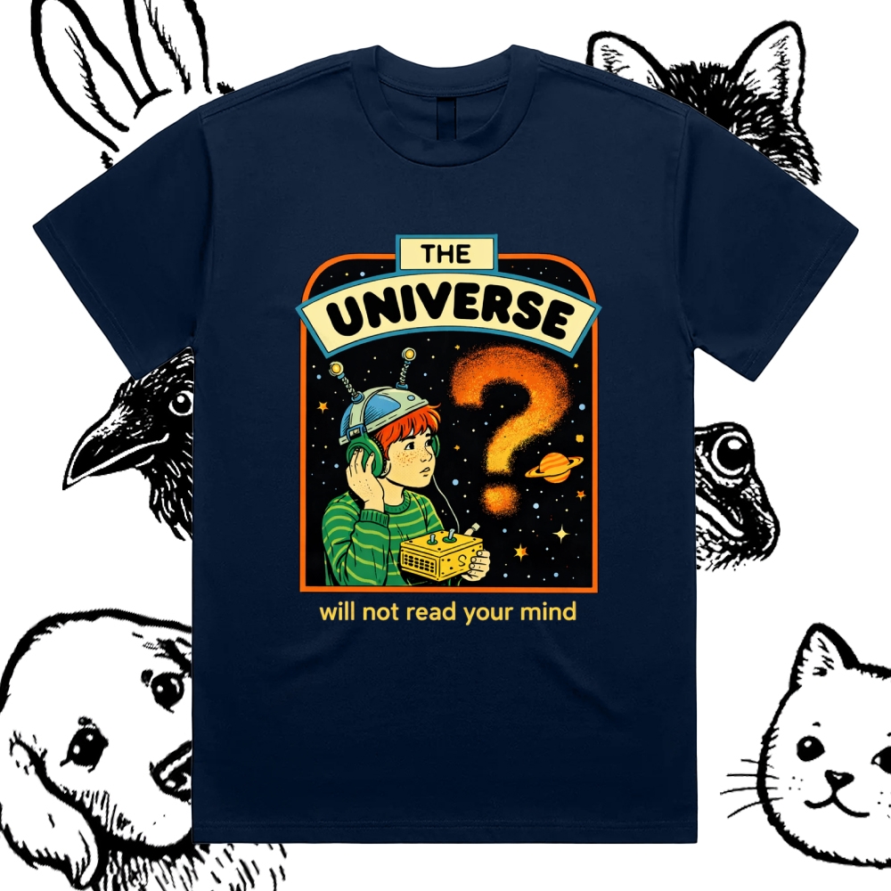 The Universe - Cotton Classic Fit Retro Dark Humor Graphic Tee