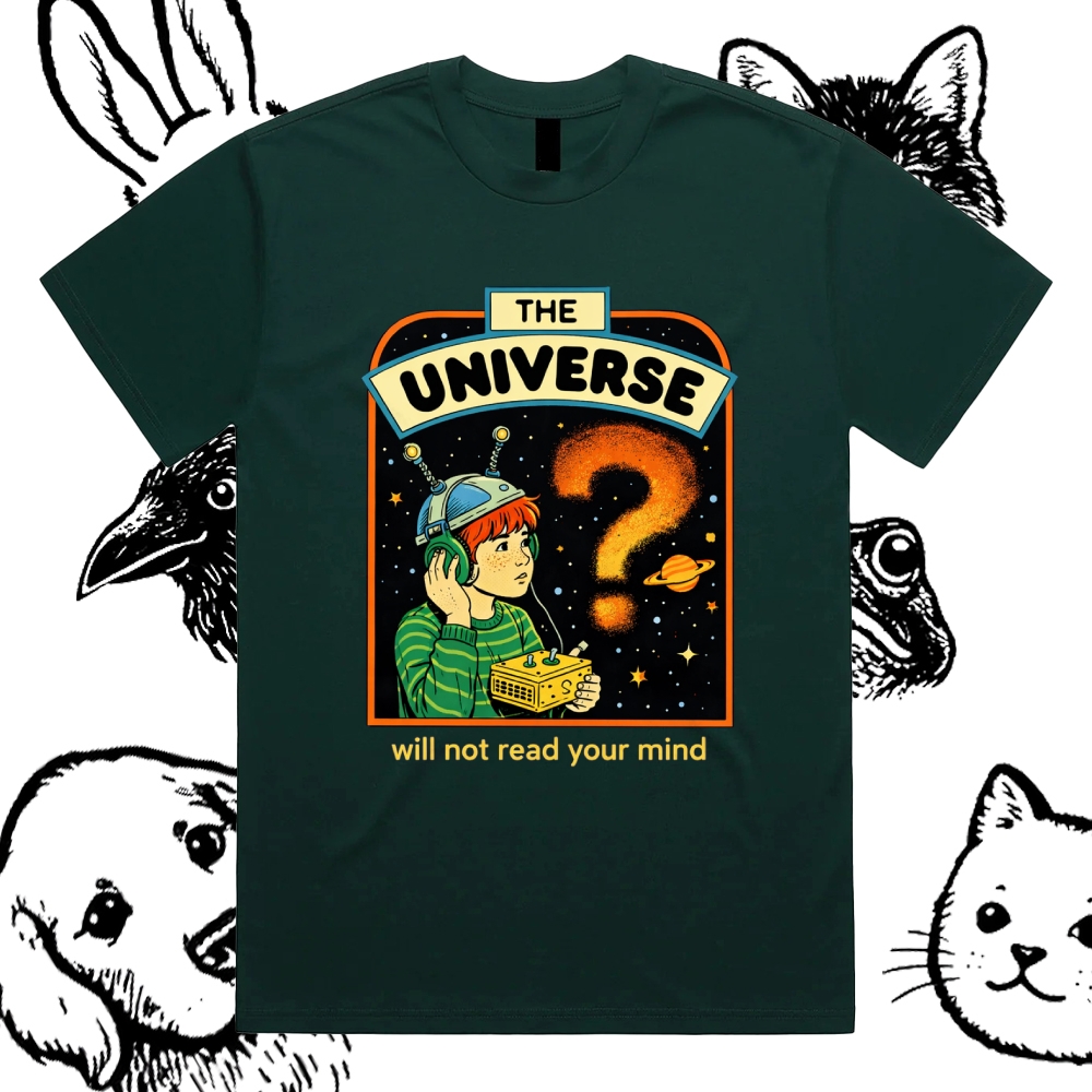 The Universe - Cotton Classic Fit Retro Dark Humor Graphic Tee