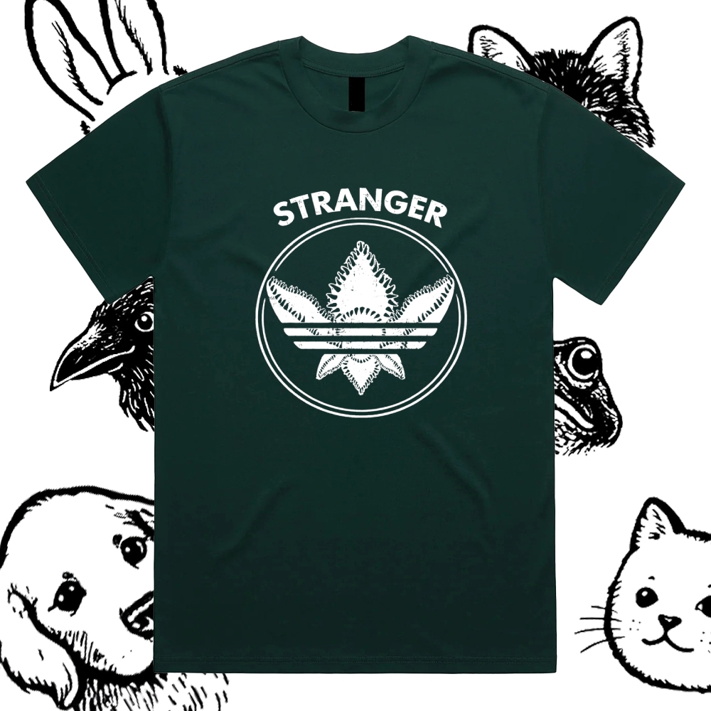 Stranger - Cotton Classic Fit Retro Dark Humor Graphic Tee