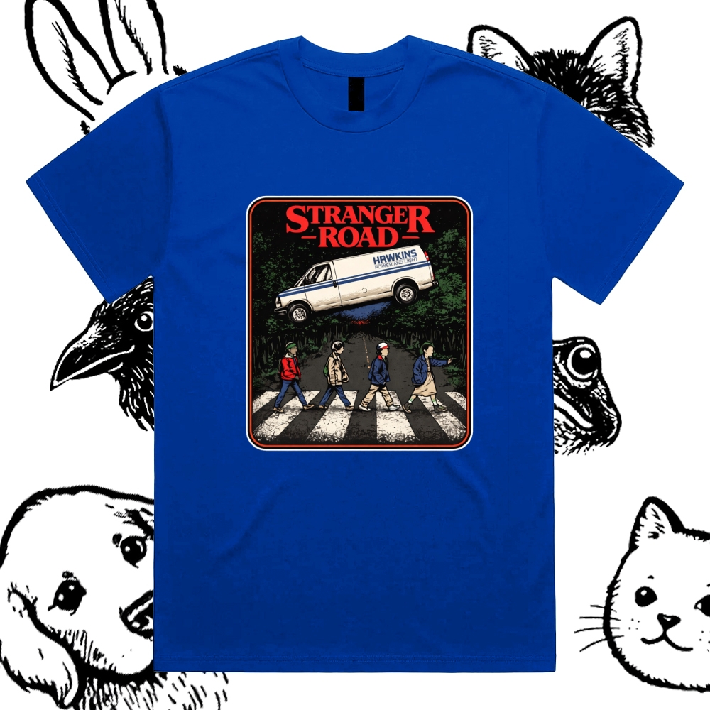 StrangerRoad - Cotton Classic Fit Retro Dark Humor Graphic Tee