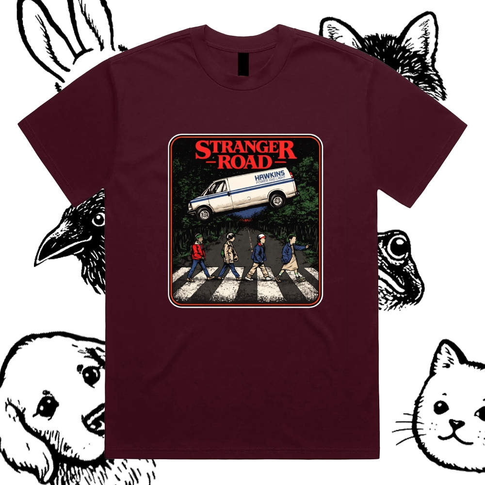 StrangerRoad - Cotton Classic Fit Retro Dark Humor Graphic Tee