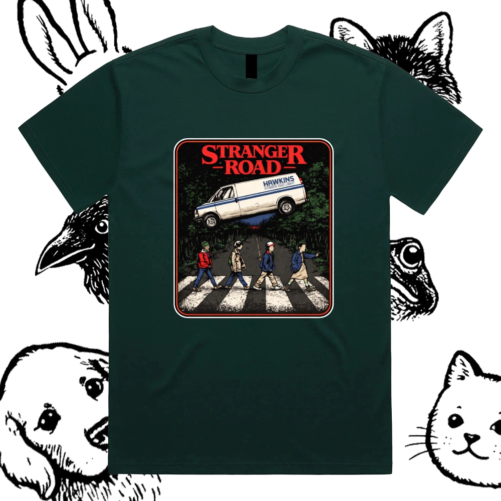 StrangerRoad - Cotton Classic Fit Retro Dark Humor Graphic Tee