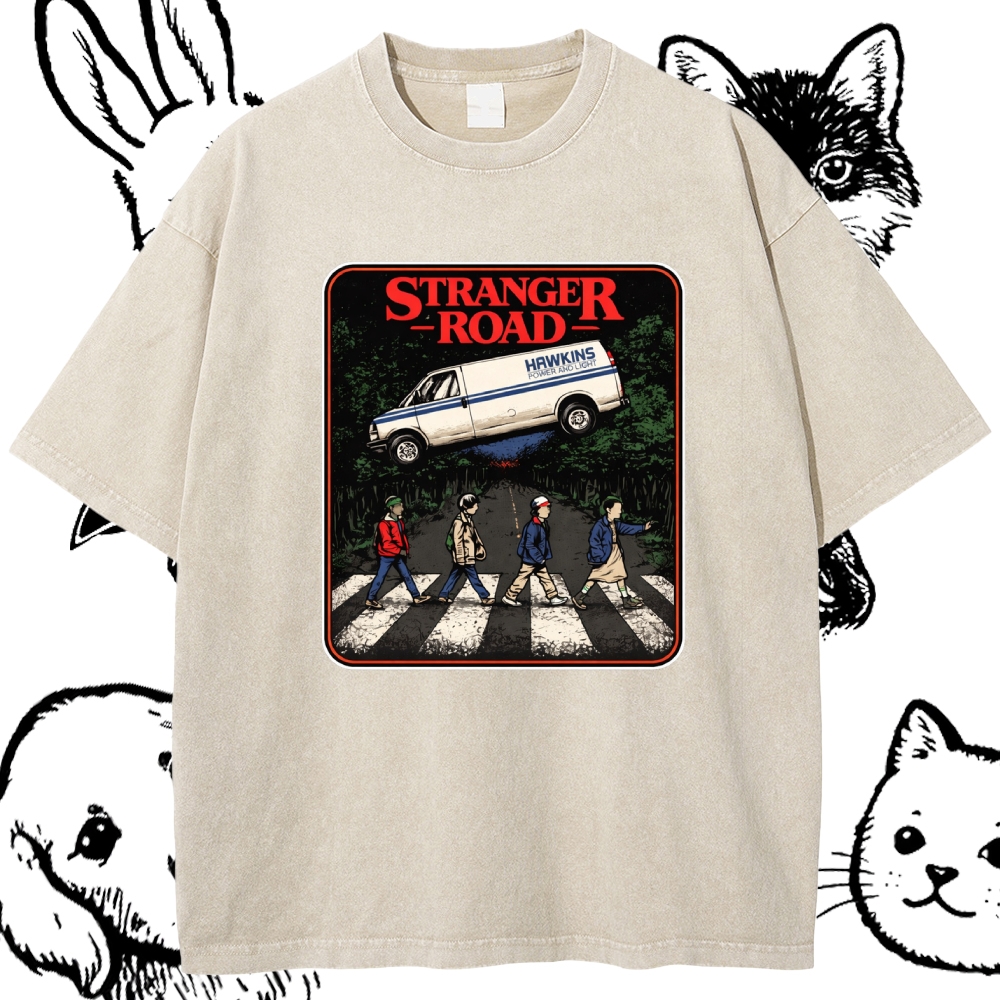 StrangerRoad - Cotton Vintage Wash Classic Graphic Tee