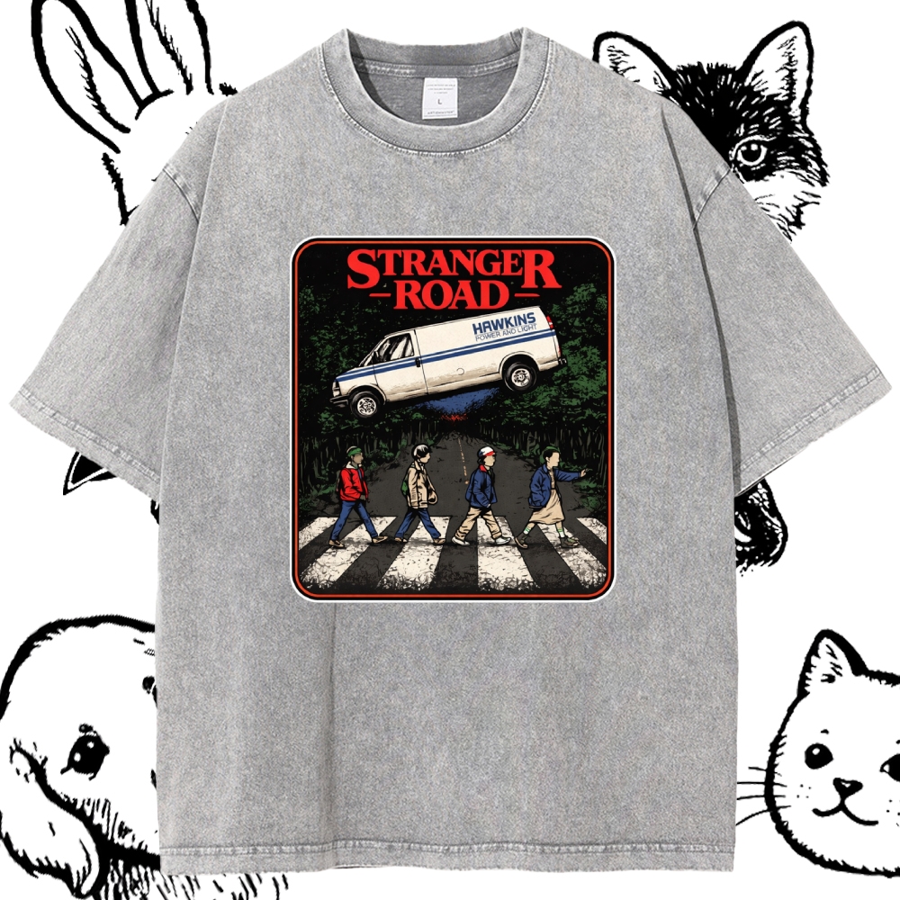 StrangerRoad - Cotton Vintage Wash Classic Graphic Tee