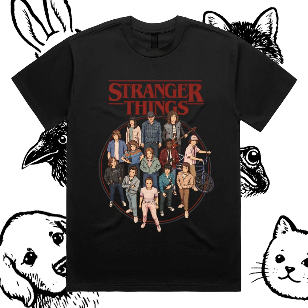 Stranger Things - Cotton Classic Fit Retro Dark Humor Graphic Tee