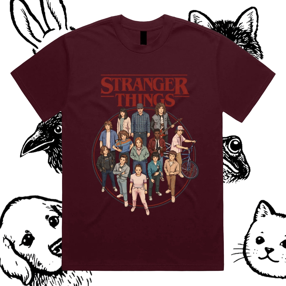 Stranger Things - Cotton Classic Fit Retro Dark Humor Graphic Tee