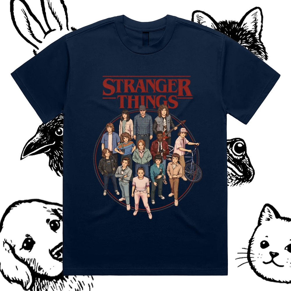 Stranger Things - Cotton Classic Fit Retro Dark Humor Graphic Tee