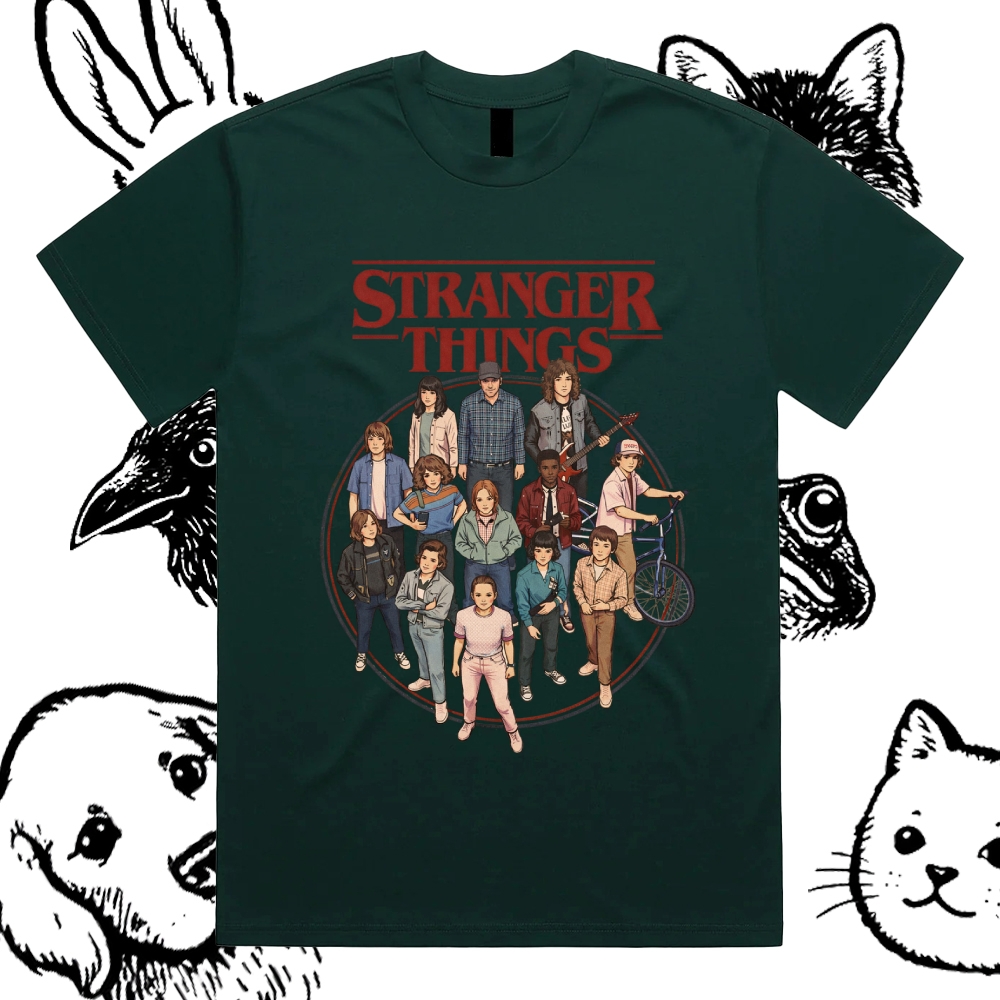 Stranger Things - Cotton Classic Fit Retro Dark Humor Graphic Tee