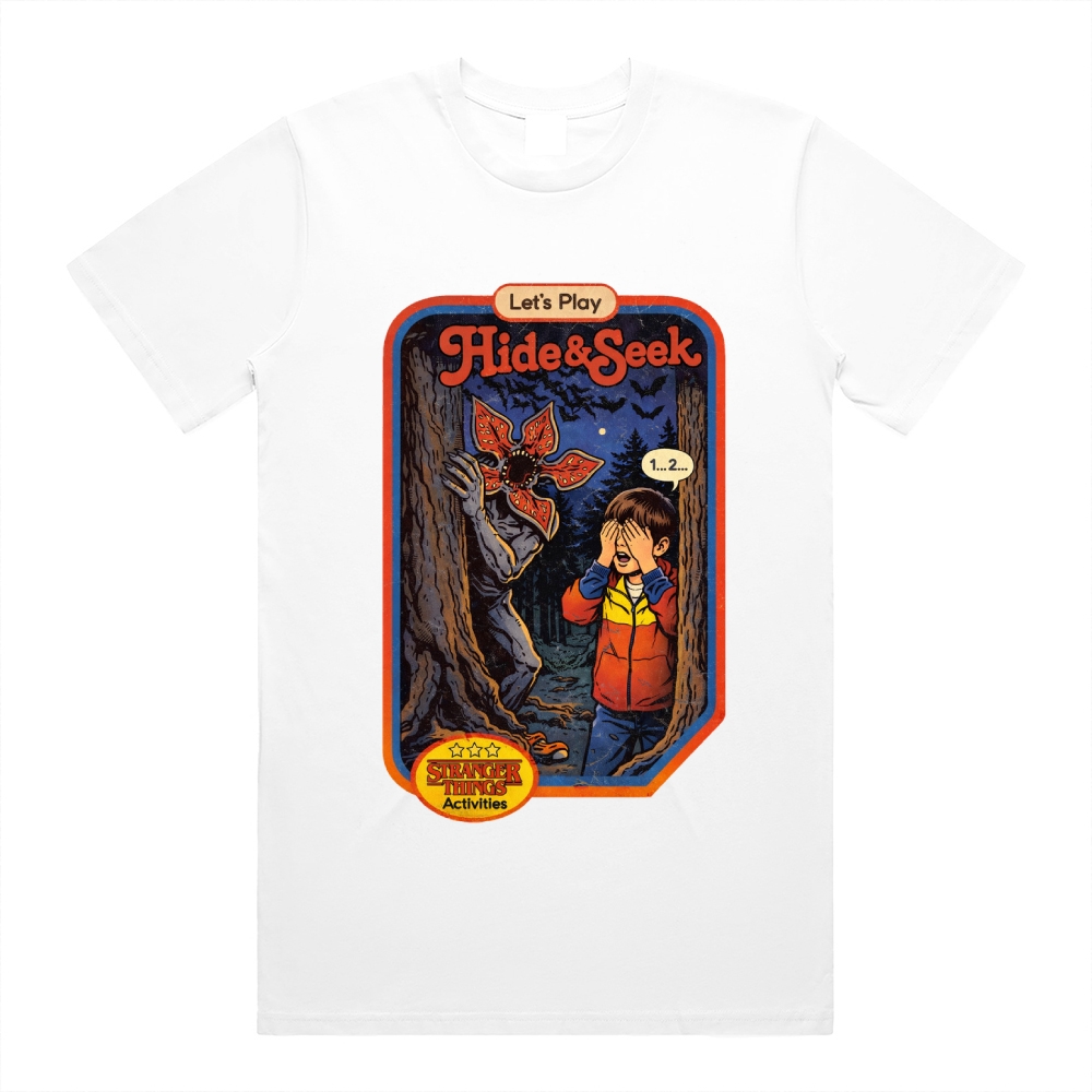 Let's Play Hide&Seek - Cotton Classic Fit Retro Dark Humor Graphic Tee
