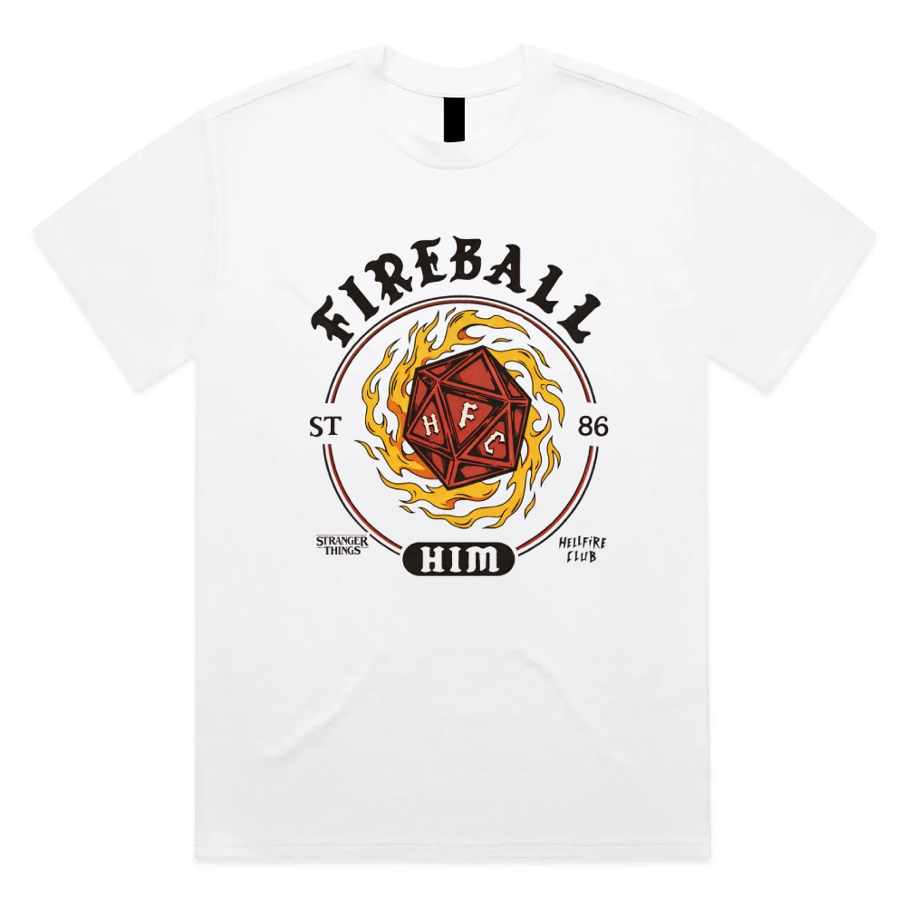 Fireball Him - Cotton Classic Fit Retro Dark Humor Graphic Tee