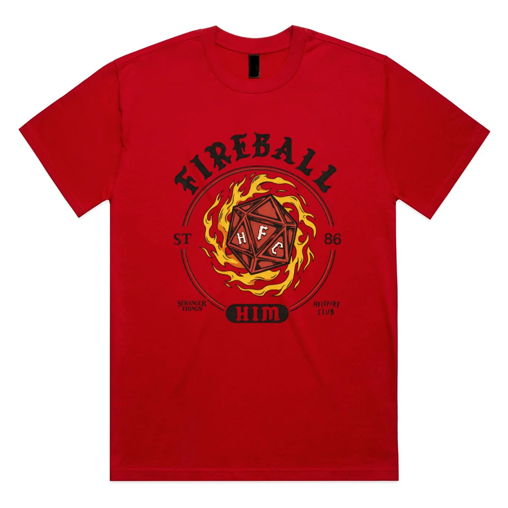 Fireball Him - Cotton Classic Fit Retro Dark Humor Graphic Tee
