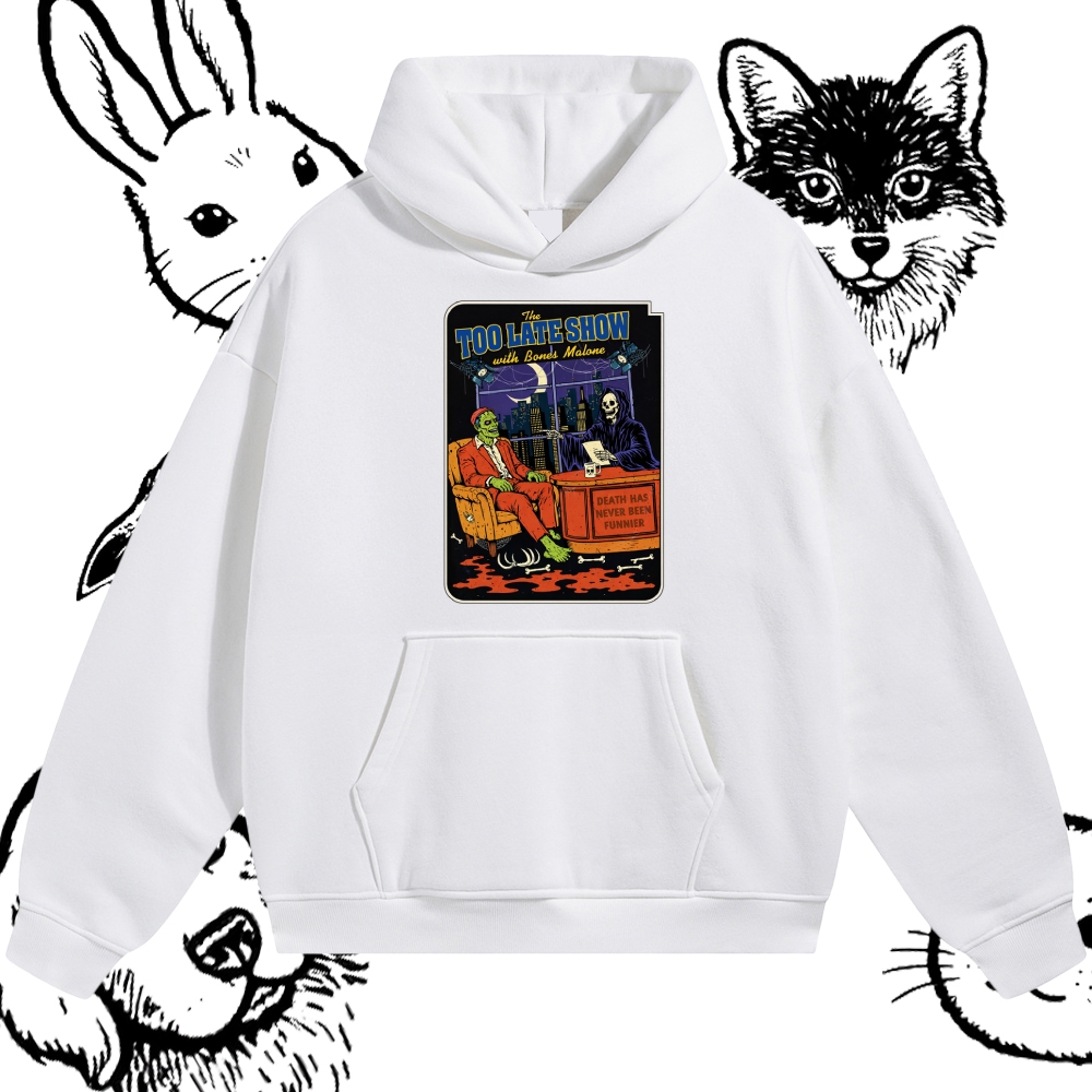 Too Late Show With Bones Malone - Cotton Blend Classic Fit Unisex Hoodie