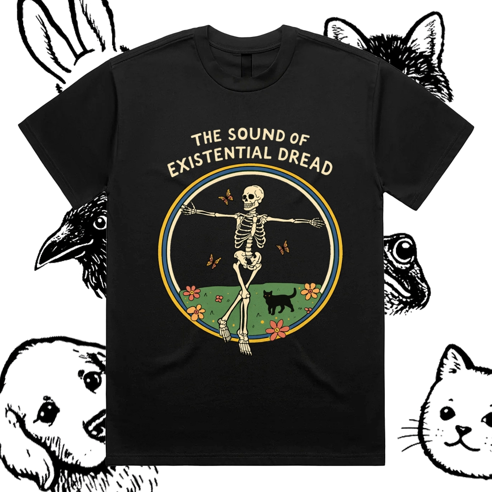 The Sound Of Existential Dread - Cotton Classic Fit Retro Dark Humor Graphic Tee